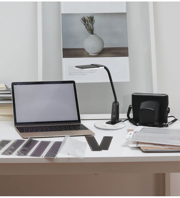 Lampka biurkowa Timo LED czarna włącznik dotykowy elastyczne ramię 5400K