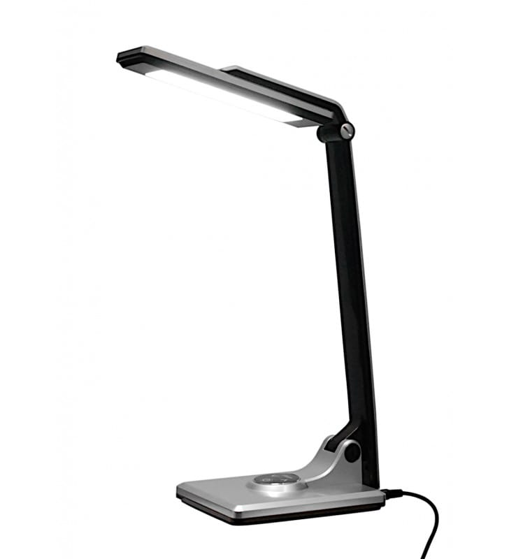 Lampa biurkowa LED srebrna Miro z włącznikiem dotykowym klosz można obracać