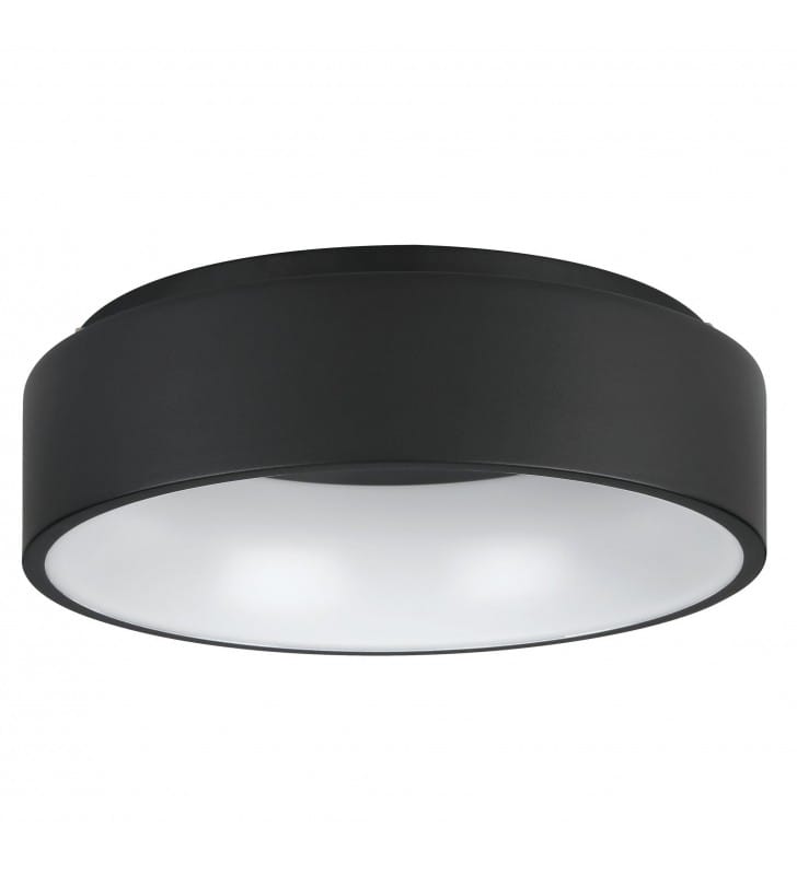 Okrągły czarny plafon sufitowy Marghera2 LED 45cm ciepła barwa możliwość ściemniania