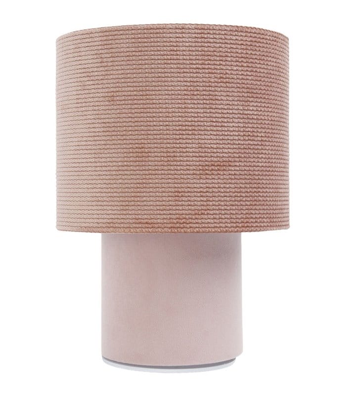 Materiałowa lampa nocna Nicole1 różowa włącznik na przewodzie do sypialni dziewczynki
