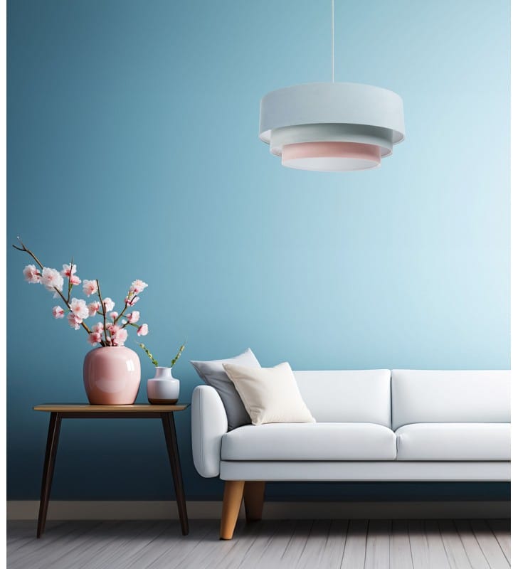 Lampa wisząca Akins jasna kolorowa abażur kaskadowy do sypialni salonu