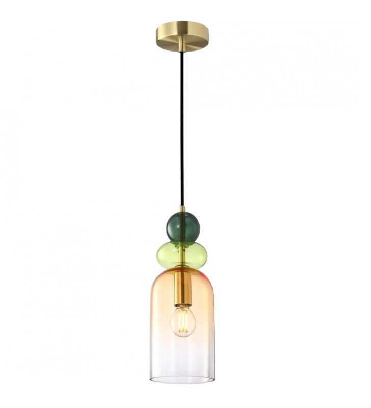 Kolorowa designerska lampa wisząca ze szkła Manso do salonu sypialni jadalni 1xE14