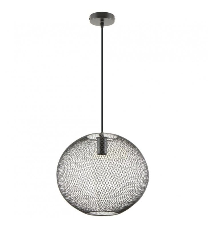 Loftowa czarna lampa wisząca kula nad stół w jadalni Orion metal 1xE27