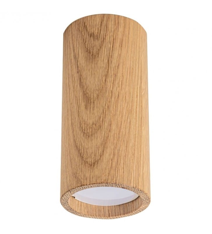 Okrągła drewniana lampa sufitowa typu downlight Oak 1xGU10