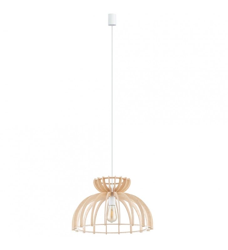 Jasna drewniana lampa wisząca Kymi pojedyncza styl boho Nowodvorski