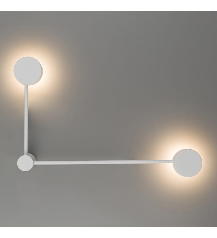 Lampa ścienna Orbit 2 pkt biała designerska minimalistyczna do salonu sypialni oświetlenie dekoracyjne