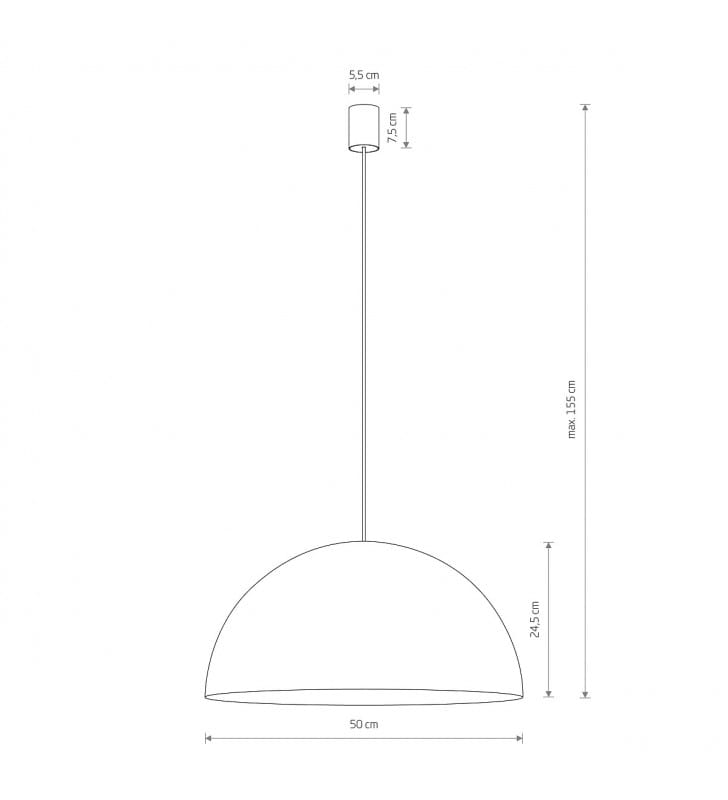 Lampa wisząca Hemisphere Super do kuchni biała metalowa kopuła Nowodvorski 4xGX53