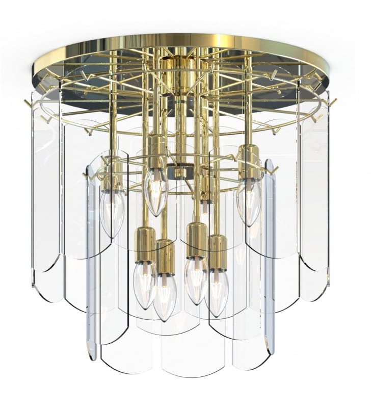 Lampa sufitowa Nira złota stylowa elegancka przezroczyste szkło do salonu Zuma line