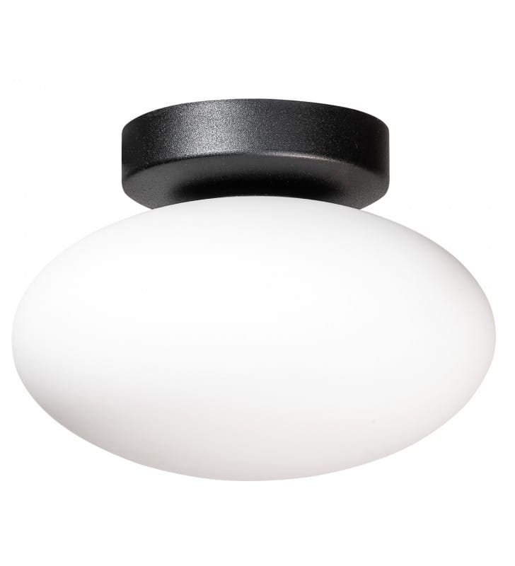 Mała czarna szklana lampa sufitowa Omi 18cm na przedpokój