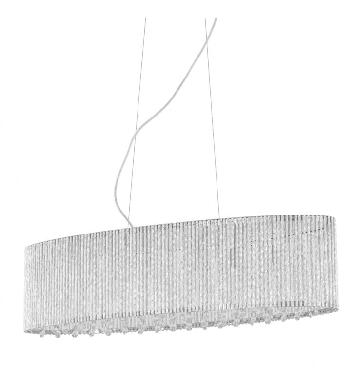 Lampa wisząca Anabella podłużna z kryształkami do jadalni nad stół