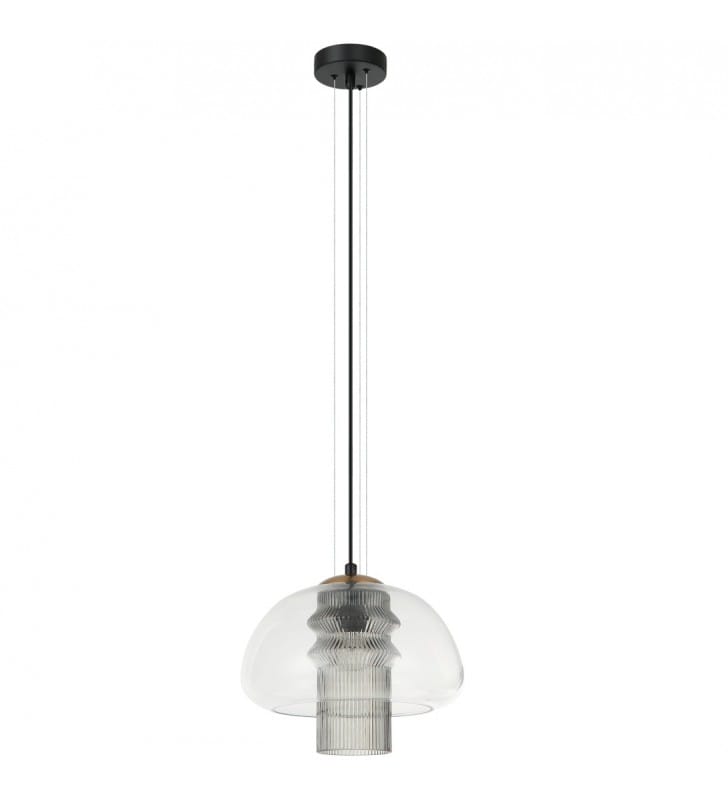 Pojedyncza szklana stylowa lampa wisząca do sypialni salonu nad stół w jadalni Feder 1xE27